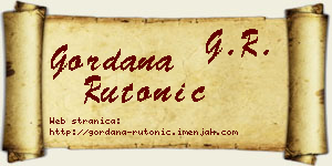 Gordana Rutonić vizit kartica